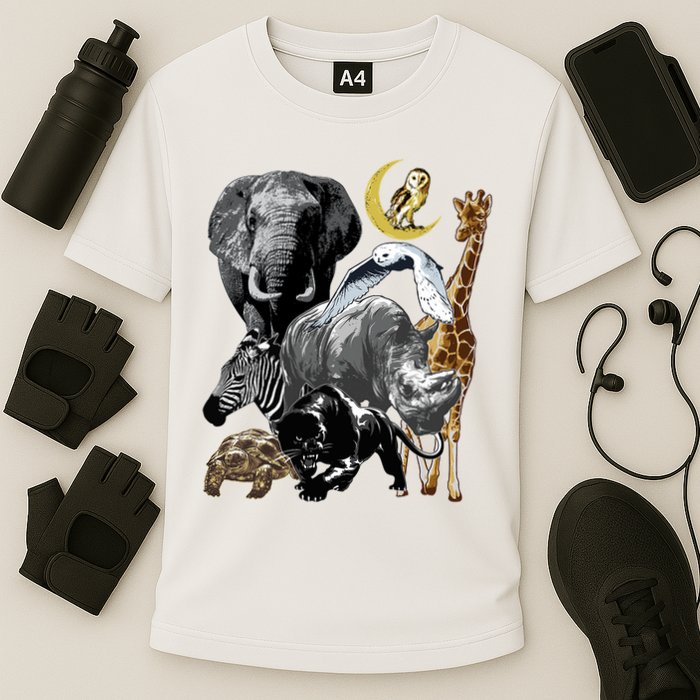 Zookeeper Jungle Animals Theme Safari Zoo Birthday Themed Cooling Performance Crew T-Shirt