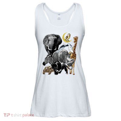 Zookeeper Jungle Animals Theme Safari Zoo Birthday Themed Ladies Essential Flowy Tank