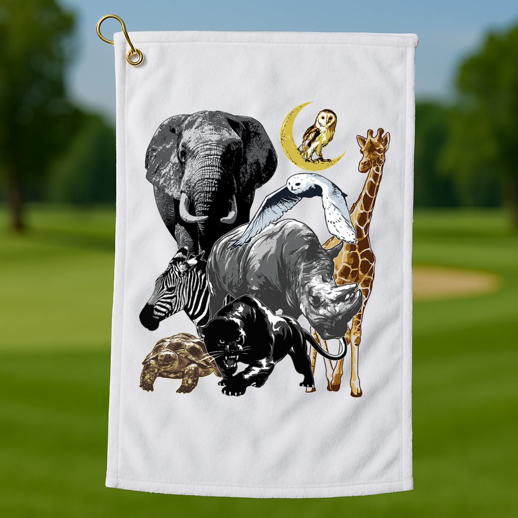 Zookeeper Jungle Animals Theme Safari Zoo Birthday Themed Golf Towel