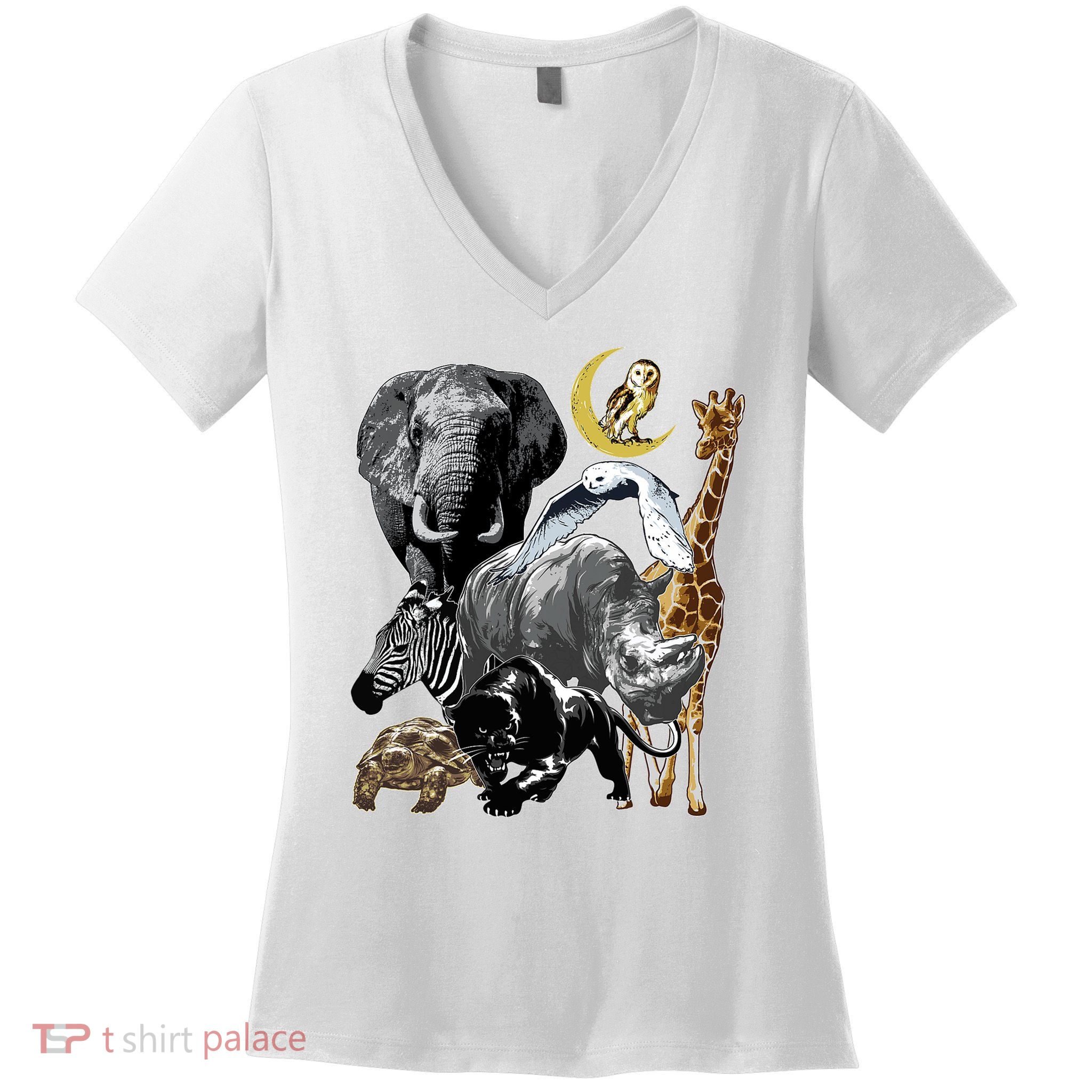 Zookeeper Jungle Animals Theme Safari Zoo Birthday Themed Women's V-Neck T-Shirt