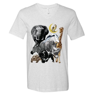 Zookeeper Jungle Animals Theme Safari Zoo Birthday Themed V-Neck T-Shirt