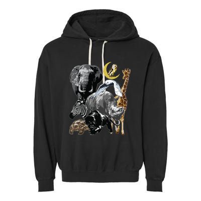 Zookeeper Jungle Animals Theme Safari Zoo Birthday Themed Garment-Dyed Fleece Hoodie