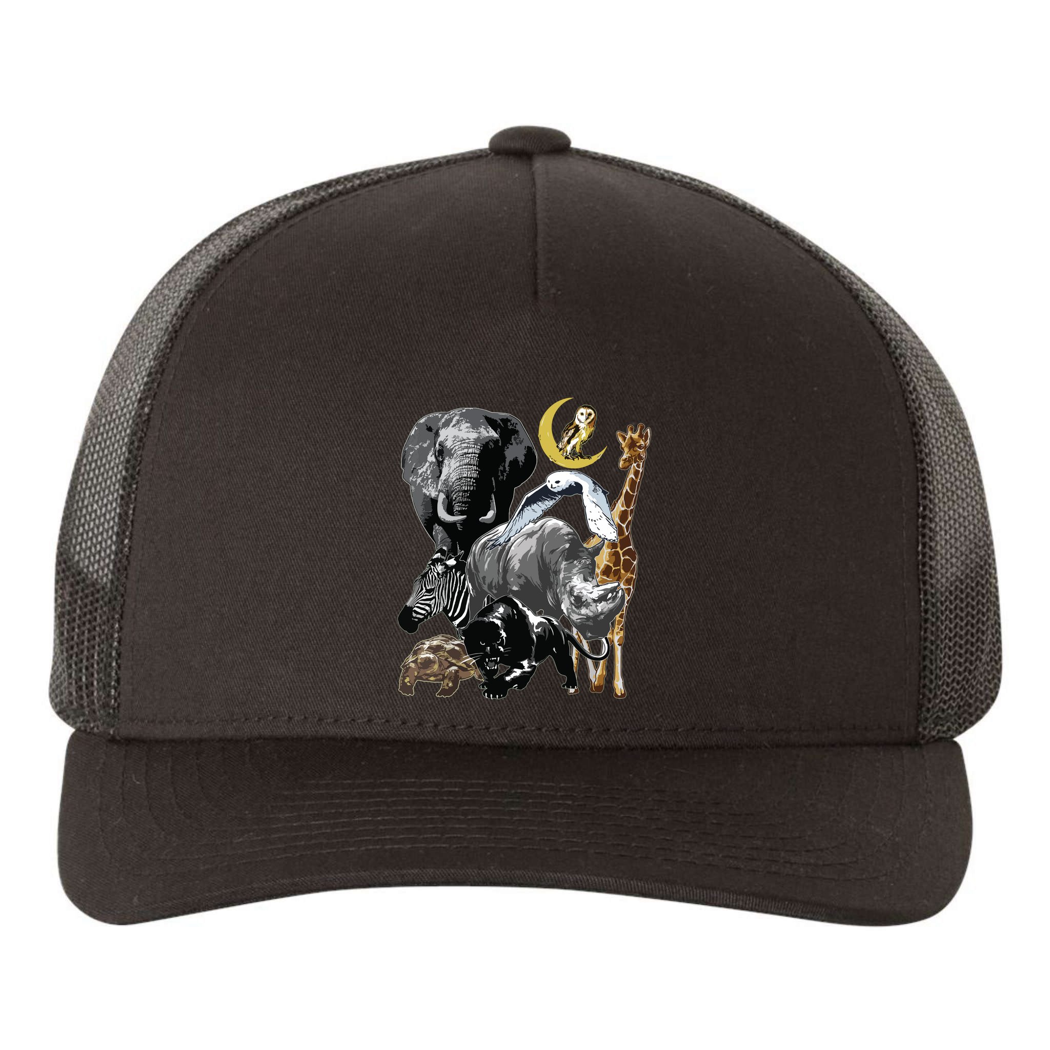 Zookeeper Jungle Animals Theme Safari Zoo Birthday Themed Yupoong Adult 5-Panel Trucker Hat