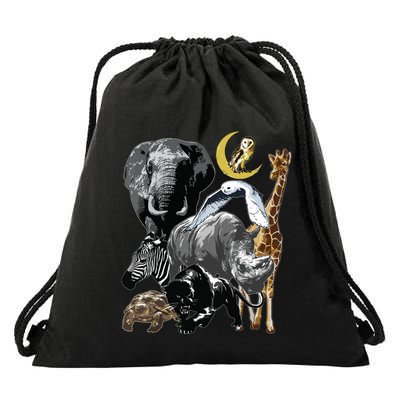 Zookeeper Jungle Animals Theme Safari Zoo Birthday Themed Drawstring Bag