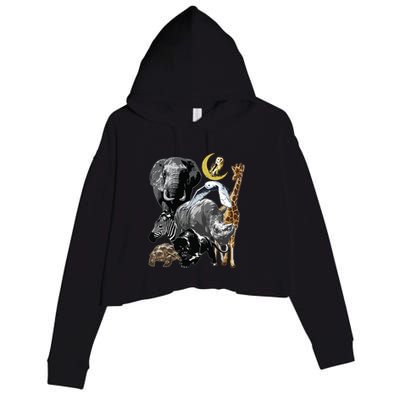 Zookeeper Jungle Animals Theme Safari Zoo Birthday Themed Crop Fleece Hoodie