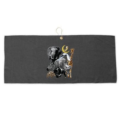 Zookeeper Jungle Animals Theme Safari Zoo Birthday Themed Large Microfiber Waffle Golf Towel