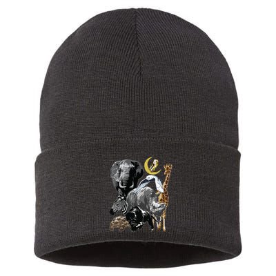 Zookeeper Jungle Animals Theme Safari Zoo Birthday Themed Sustainable Knit Beanie