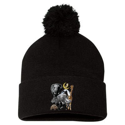 Zookeeper Jungle Animals Theme Safari Zoo Birthday Themed Pom Pom 12in Knit Beanie