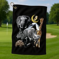 Zookeeper Jungle Animals Theme Safari Zoo Birthday Themed Golf Towel