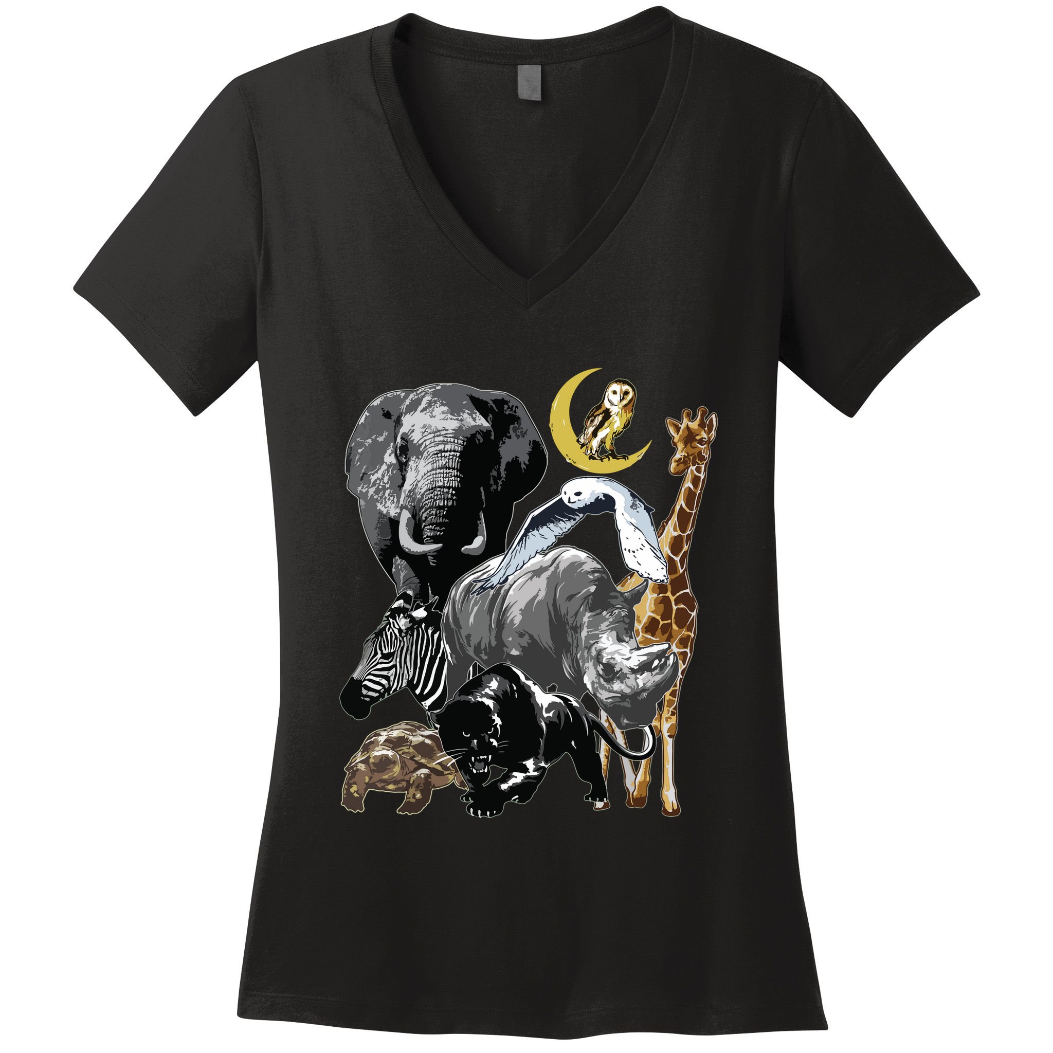 Zookeeper Jungle Animals Theme Safari Zoo Birthday Themed Women's V-Neck T-Shirt