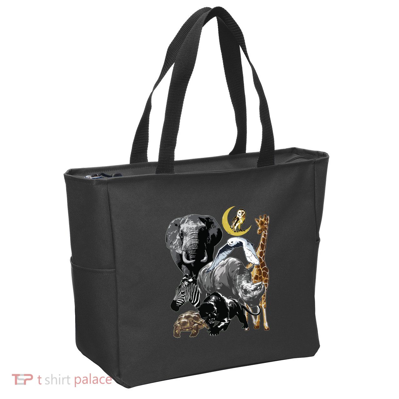 Zookeeper Jungle Animals Theme Safari Zoo Birthday Themed Zip Tote Bag