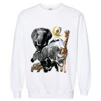 Zookeeper Jungle Animals Theme Safari Zoo Birthday Themed Garment-Dyed Sweatshirt