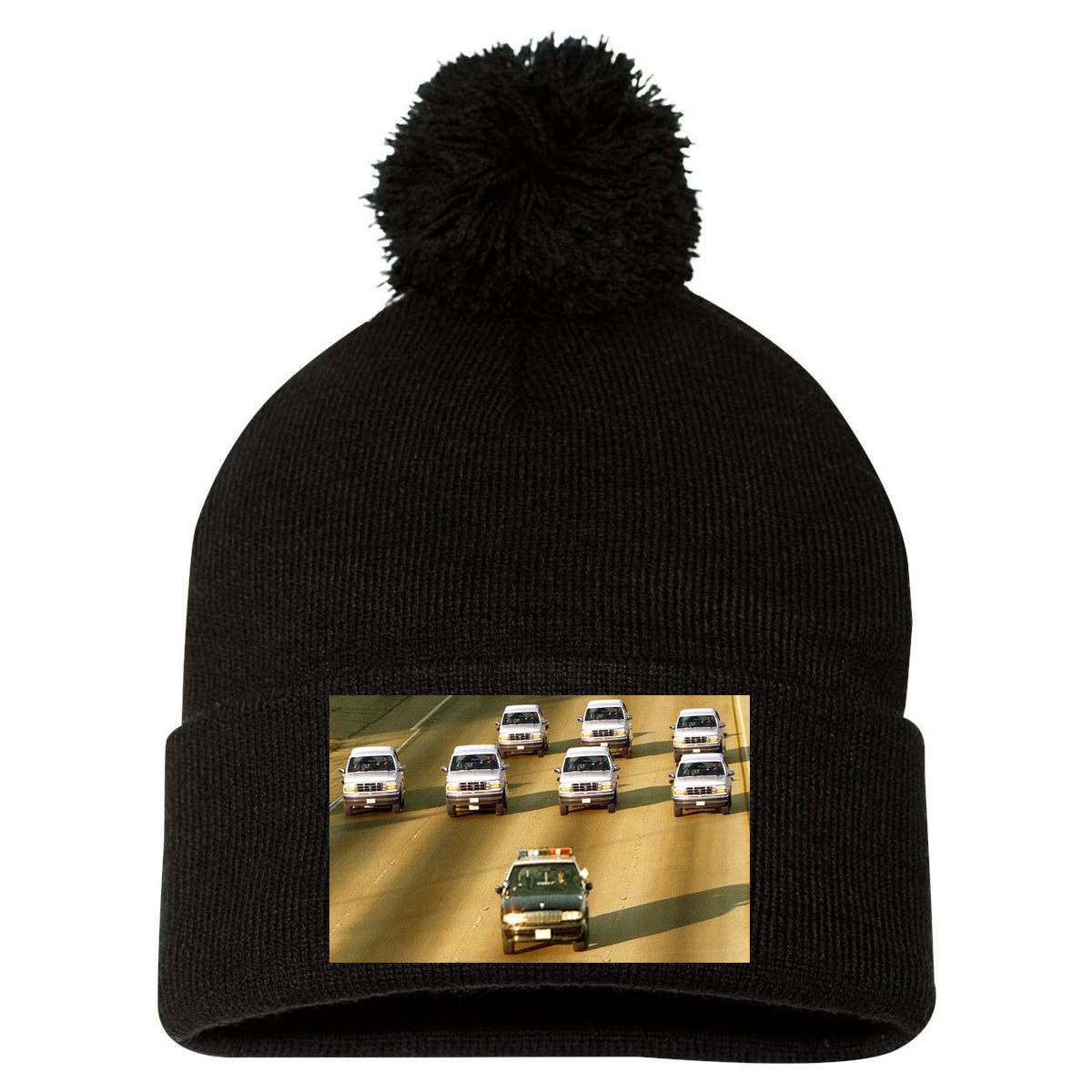Zay Jones Oj Simpson Car Chase Pom Pom 12in Knit Beanie