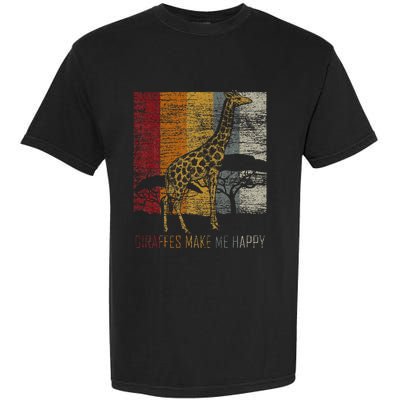 Zoo Keeper Africa Vintage Retro Gift Giraffe Garment-Dyed Heavyweight T-Shirt