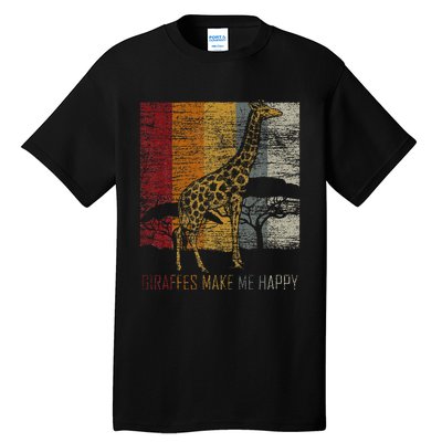 Zoo Keeper Africa Vintage Retro Gift Giraffe Tall T-Shirt