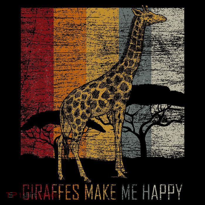 Zoo Keeper Africa Vintage Retro Gift Giraffe Tall T-Shirt
