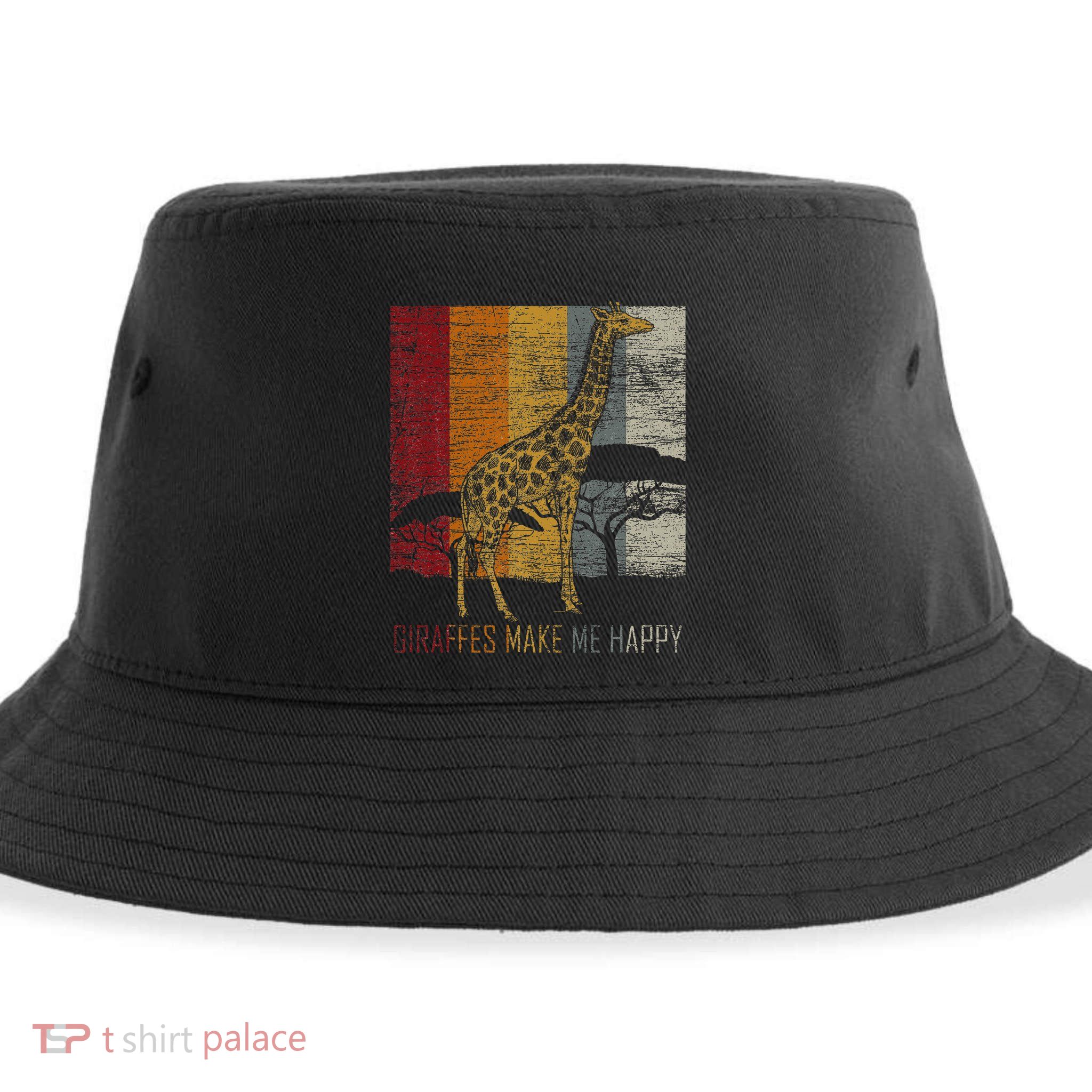 Zoo Keeper Africa Vintage Retro Gift Giraffe Sustainable Bucket Hat