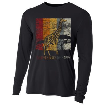 Zoo Keeper Africa Vintage Retro Gift Giraffe Cooling Performance Long Sleeve Crew