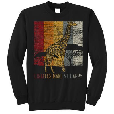 Zoo Keeper Africa Vintage Retro Gift Giraffe Tall Sweatshirt