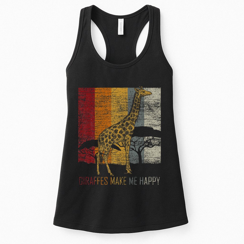 Zoo Keeper Africa Vintage Retro Gift Giraffe Womens Tank Top