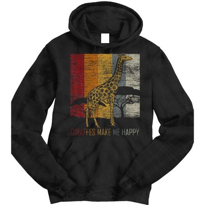 Zoo Keeper Africa Vintage Retro Gift Giraffe Tie Dye Hoodie