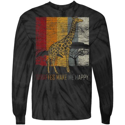 Zoo Keeper Africa Vintage Retro Gift Giraffe Tie-Dye Long Sleeve Shirt