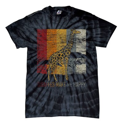 Zoo Keeper Africa Vintage Retro Gift Giraffe Tie-Dye T-Shirt