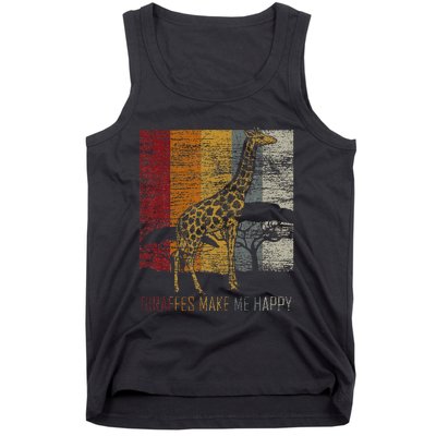 Zoo Keeper Africa Vintage Retro Gift Giraffe Tank Top