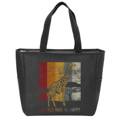 Zoo Keeper Africa Vintage Retro Gift Giraffe Zip Tote Bag