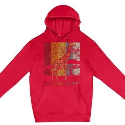 Zoo Keeper Africa Vintage Retro Gift Giraffe Premium Pullover Hoodie