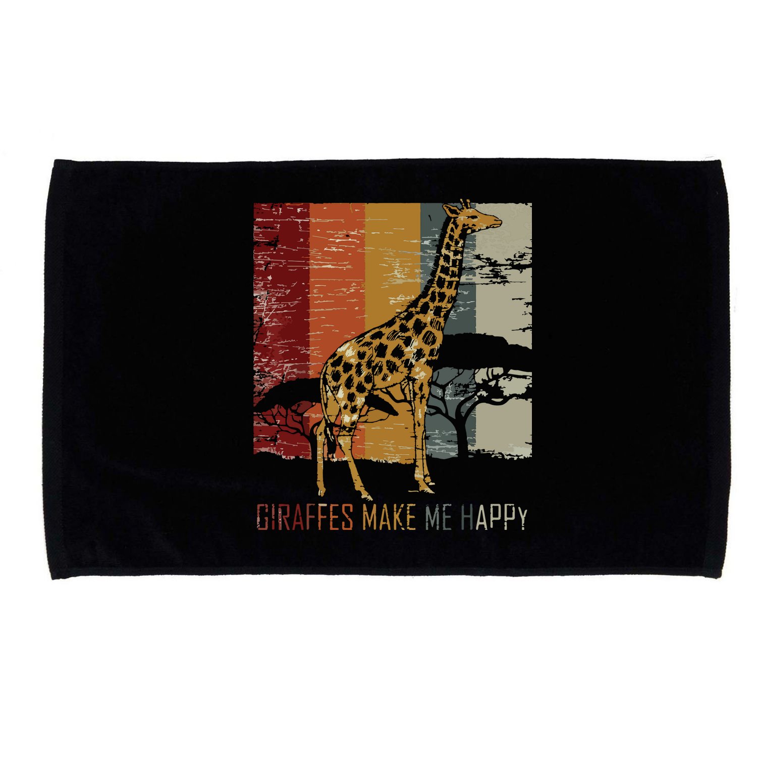 Zoo Keeper Africa Vintage Retro Gift Giraffe Microfiber Hand Towel