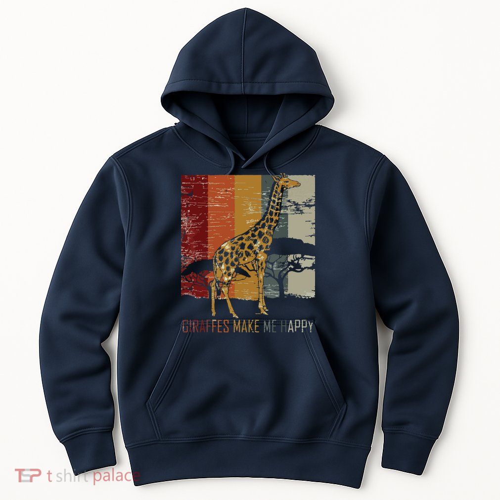 Zoo Keeper Africa Vintage Retro Gift Giraffe Hoodie