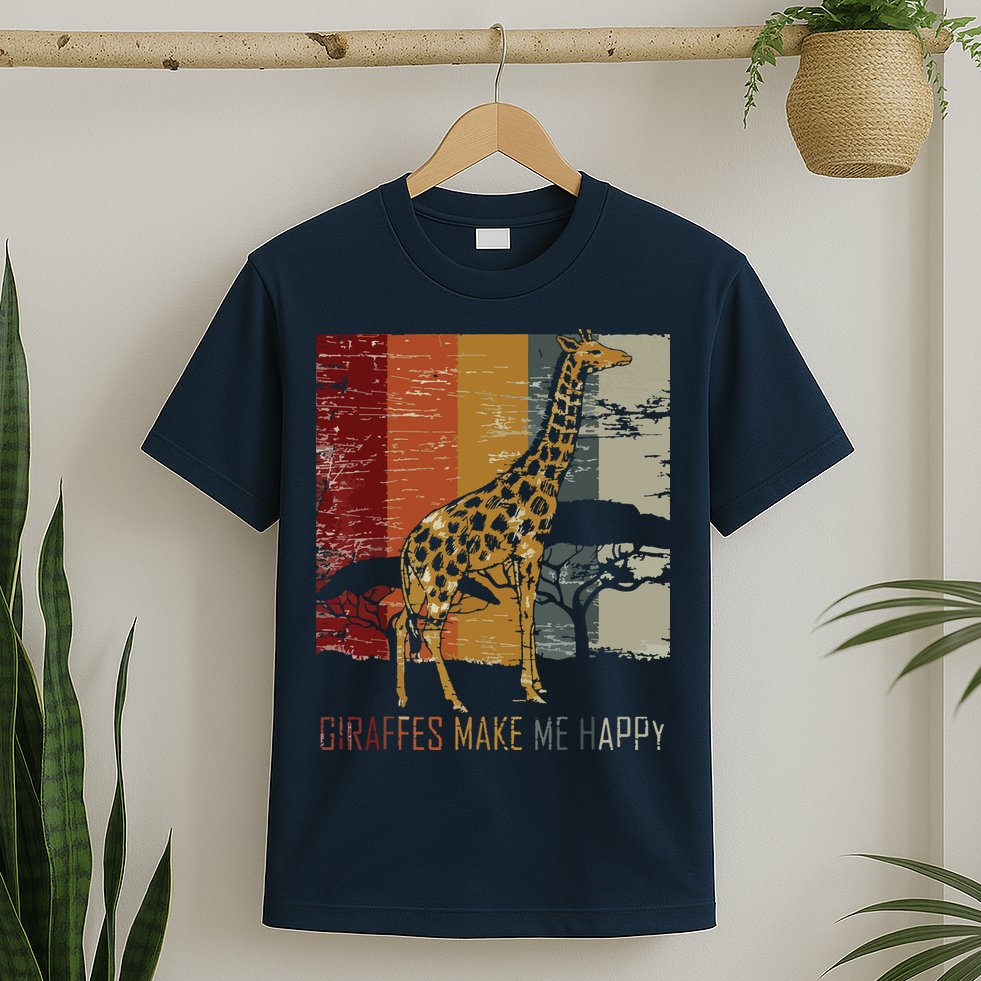 Zoo Keeper Africa Vintage Retro Gift Giraffe T-Shirt