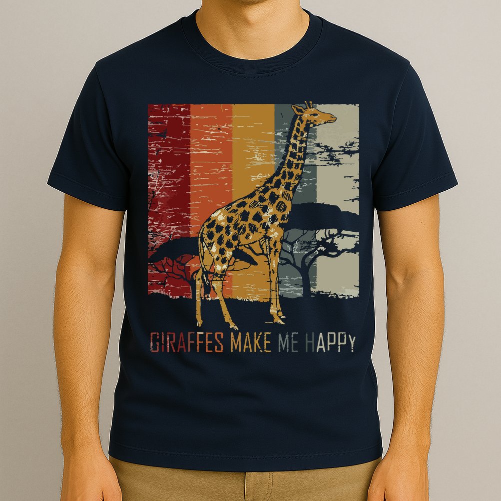 Zoo Keeper Africa Vintage Retro Gift Giraffe T-Shirt