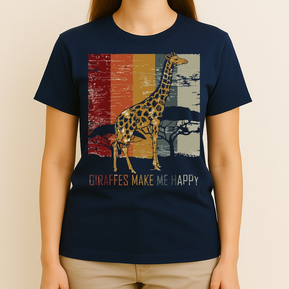 Zoo Keeper Africa Vintage Retro Gift Giraffe T-Shirt