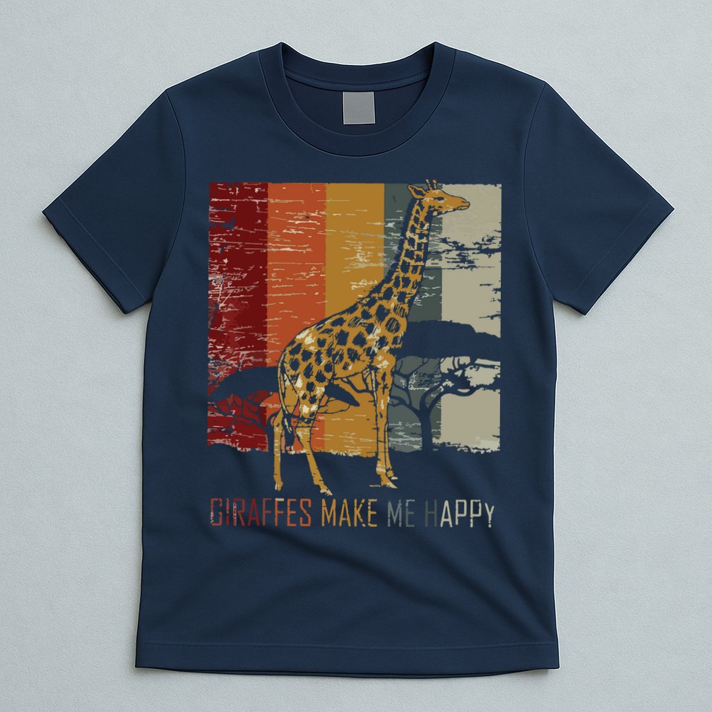 Zoo Keeper Africa Vintage Retro Gift Giraffe T-Shirt