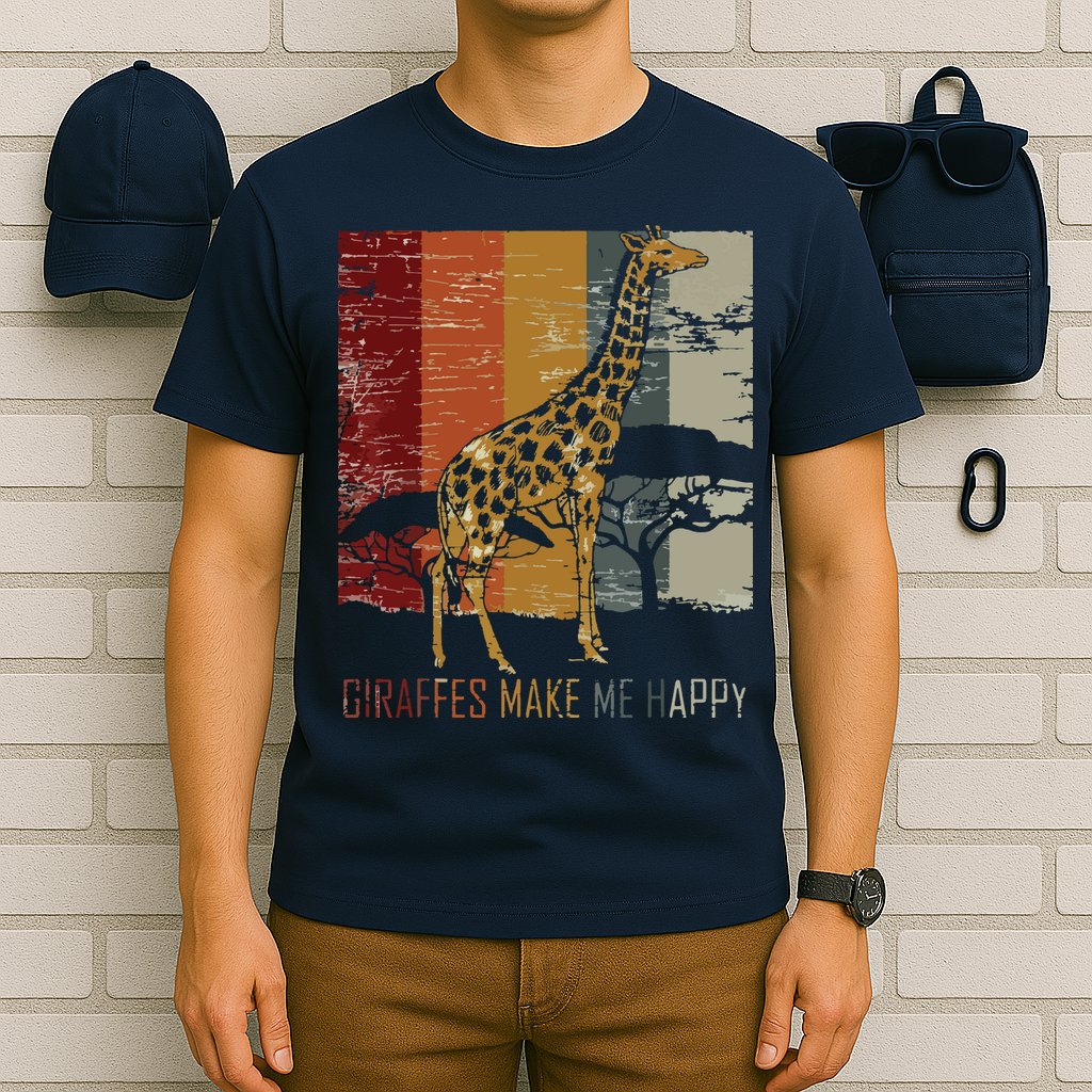 Zoo Keeper Africa Vintage Retro Gift Giraffe T-Shirt