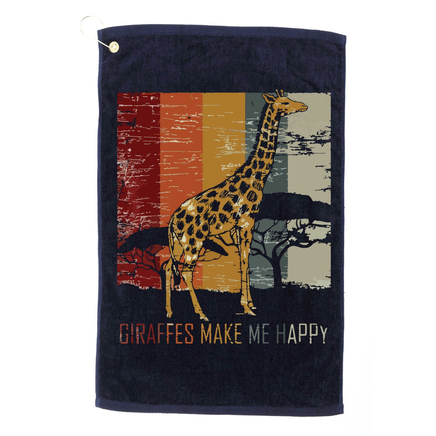Zoo Keeper Africa Vintage Retro Gift Giraffe Golf Towel