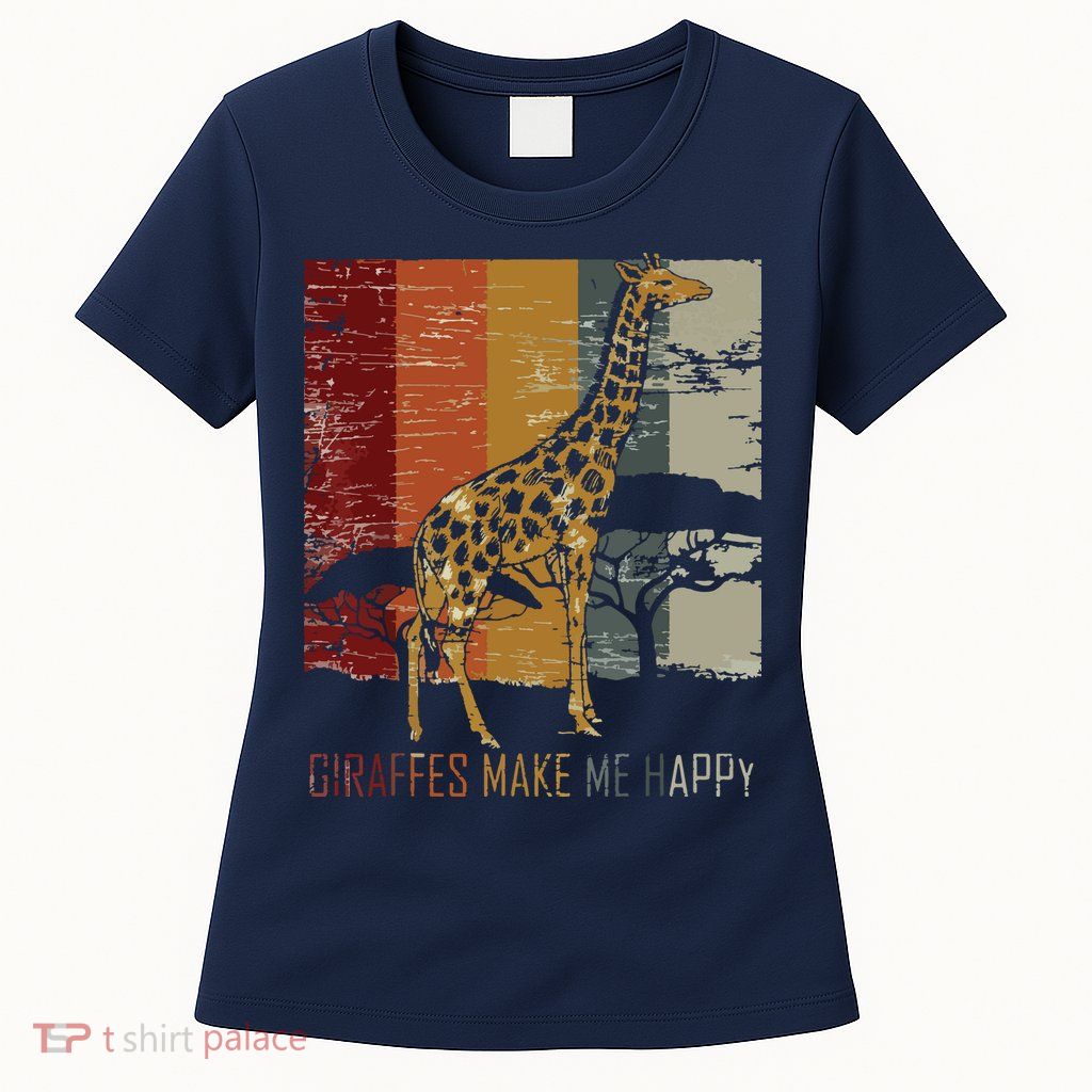 Zoo Keeper Africa Vintage Retro Gift Giraffe Womens T-Shirt
