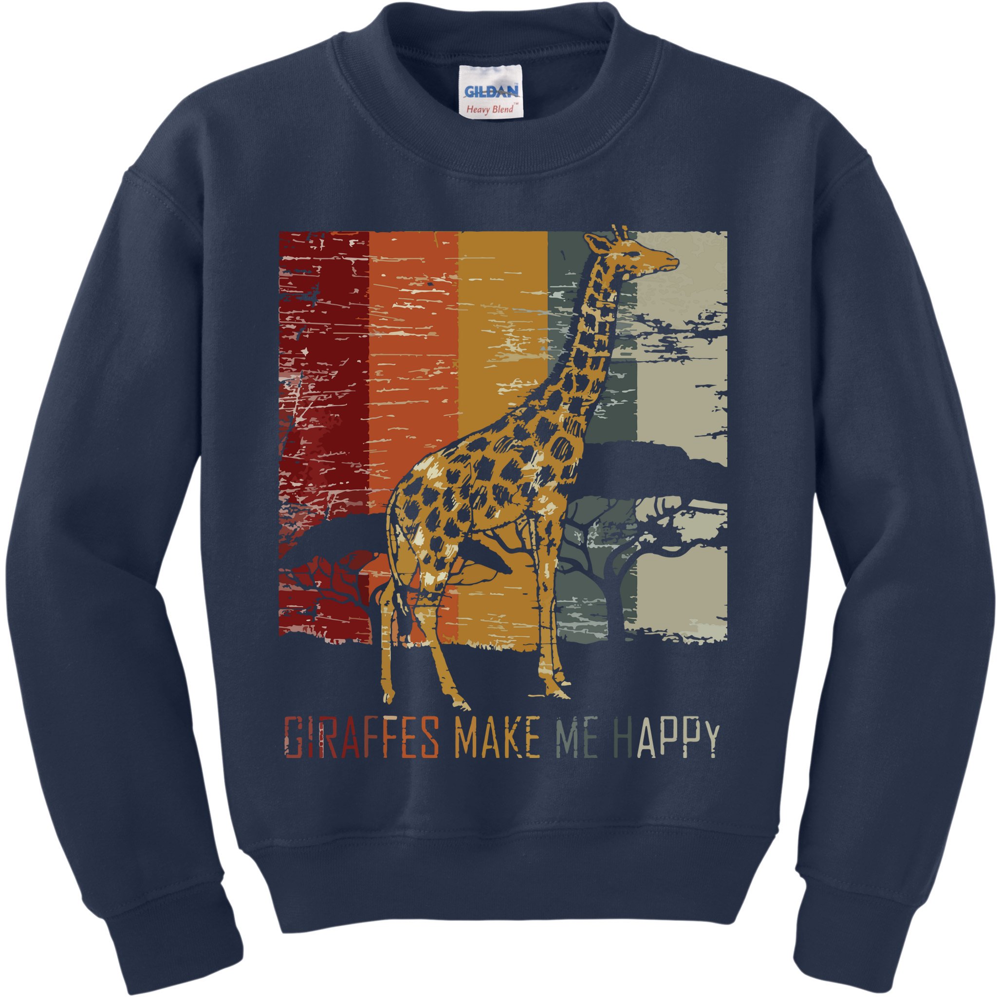 Zoo Keeper Africa Vintage Retro Gift Giraffe Kids Sweatshirt