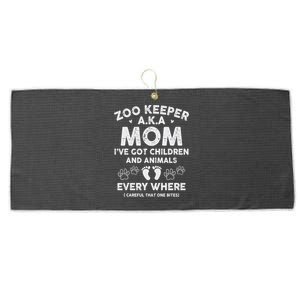 Zoo Keeper AKA Mom I've Got Children And Animals Large Microfiber Waffle Golf Towel