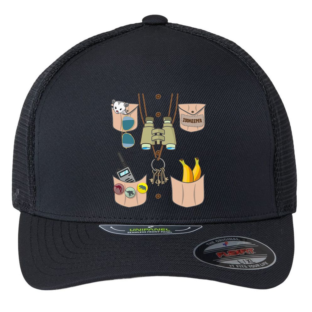 Zoo Keeper Costume Funny Halloween Zookeeper Flexfit Unipanel Trucker Cap
