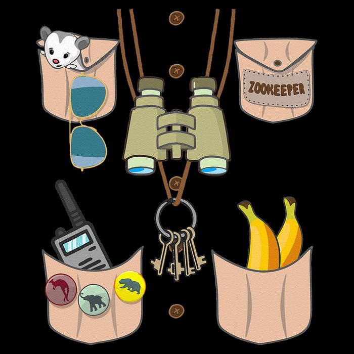 Zoo Keeper Costume Funny Halloween Zookeeper Cooling Performance Crew T-Shirt