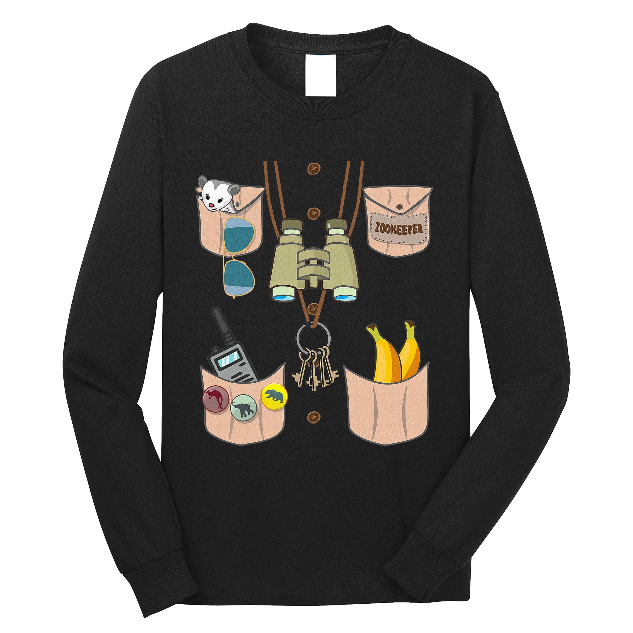 Zoo Keeper Costume Funny Halloween Zookeeper Long Sleeve Shirt