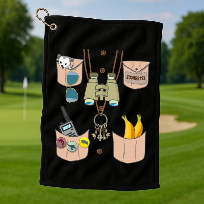 Zoo Keeper Costume Funny Halloween Zookeeper Golf Towel