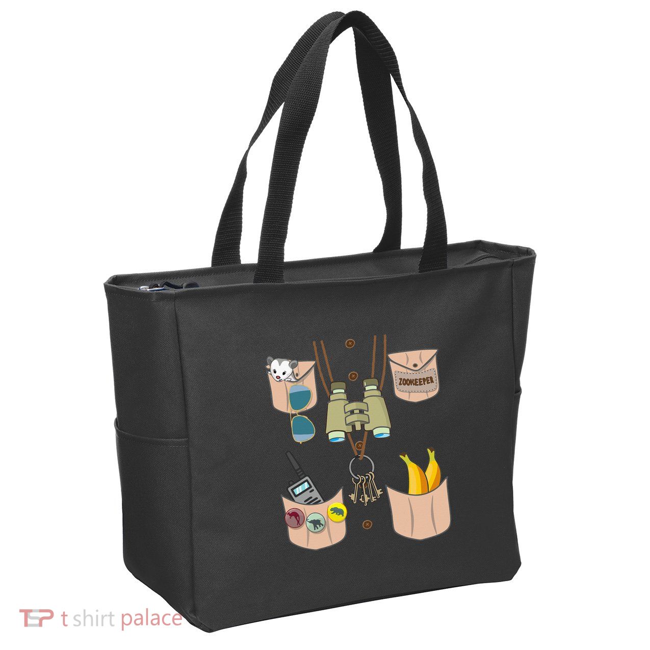 Zoo Keeper Costume Funny Halloween Zookeeper Zip Tote Bag