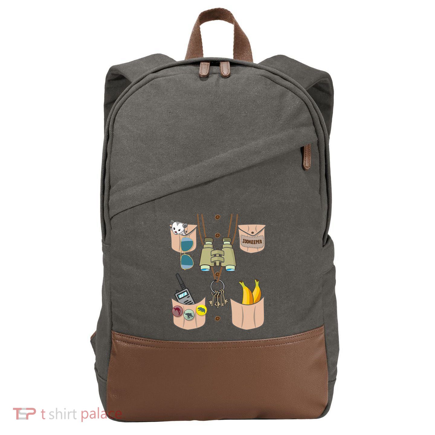 Zoo Keeper Costume Funny Halloween Zookeeper Cotton Canvas Backpack