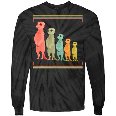 Zoo Keeper Cute Zoo Animal Gift Meerkat Tie-Dye Long Sleeve Shirt