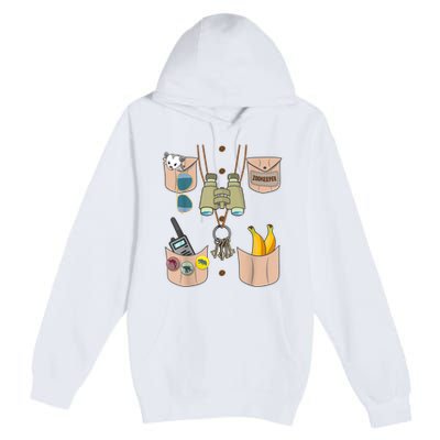 Zoo Keeper Costume Funny Halloween Boy Girls Zookeeper Premium Pullover Hoodie