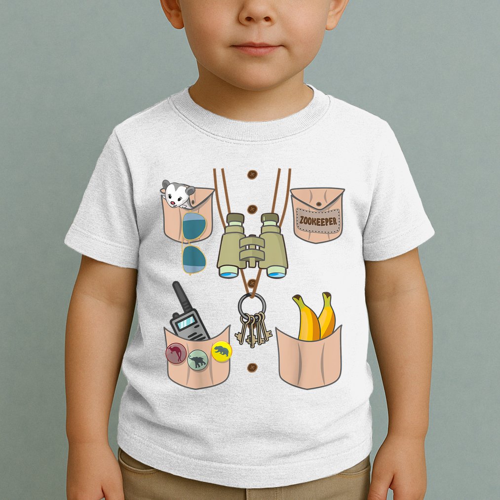 Zoo Keeper Costume Funny Halloween Boy Girls Zookeeper Toddler T-Shirt